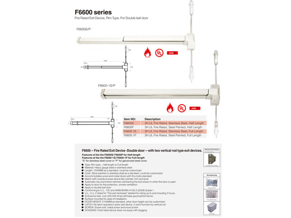 Thanh thoát hiểm đôi Top one F6600 SERIES