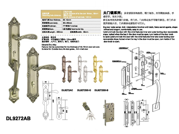 Khóa đại sảnh cửa gỗ Kingku DL9272AB